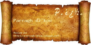 Parragh Ákos névjegykártya